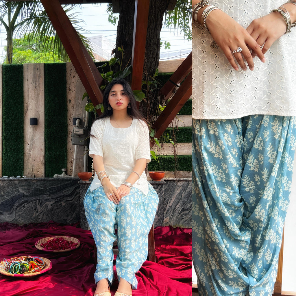 NOOR-chikankari patiala set