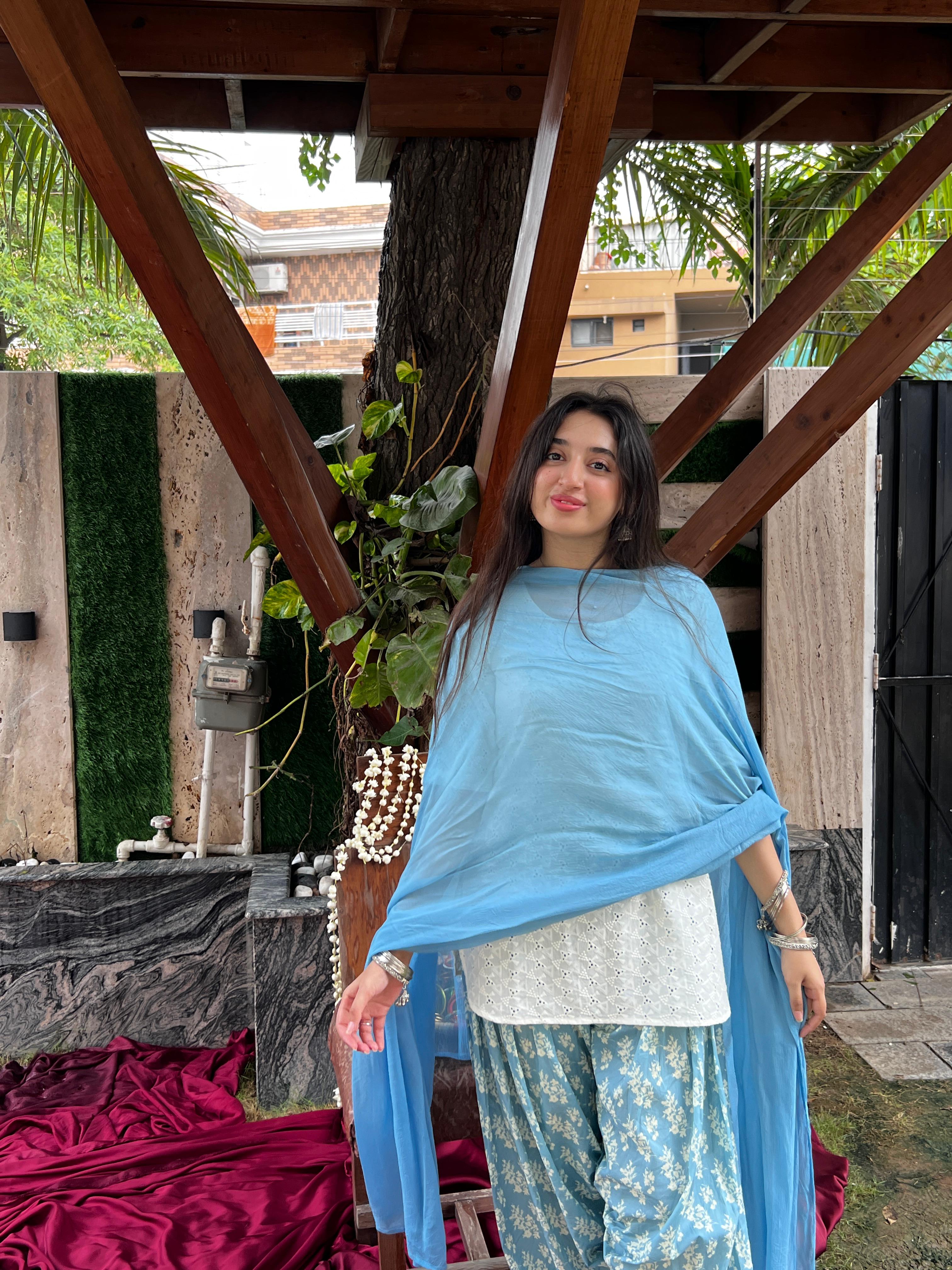 NOOR-chikankari patiala set