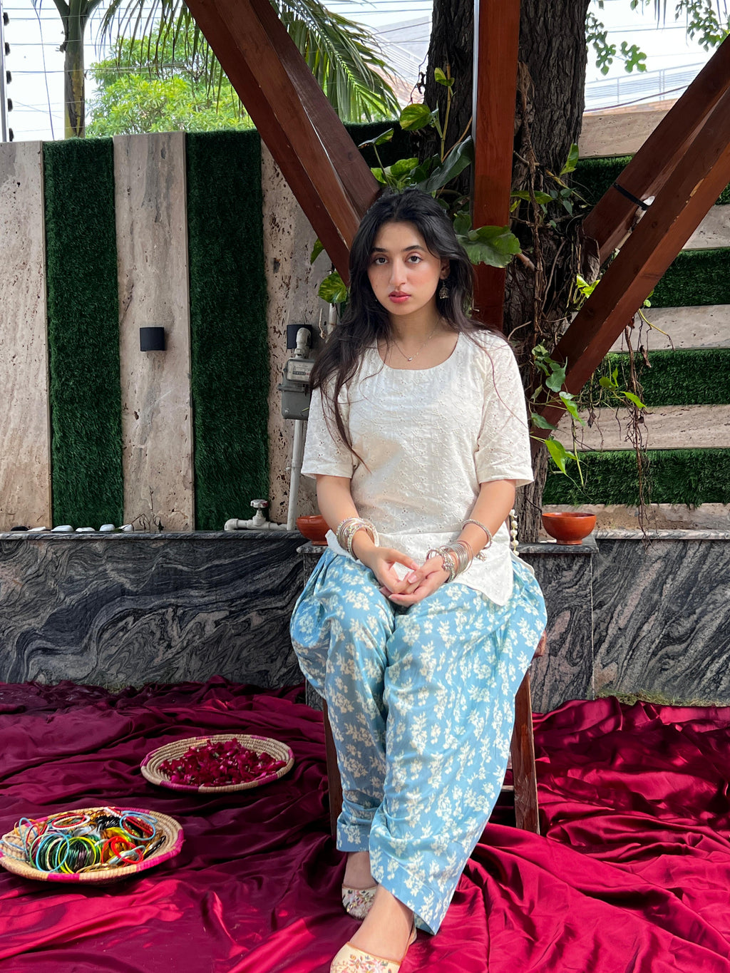 NOOR-chikankari patiala set